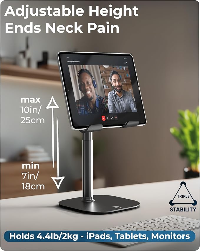 COOPER TabHolder, 7-10" Height Adjustable Tablet Stand, Premium iPad Stand - Image 2