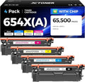 654X 654A Toner Cartridge Set 4-Pack High Yield Replacement by JCTONER