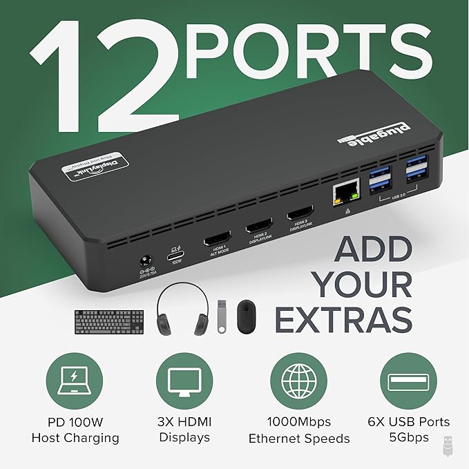 Plugable USB C Triple Display Docking Station - Image 2