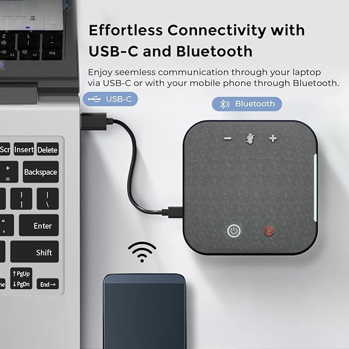 Conference Speaker and Microphone, USB C & Bluetooth Speakerphone - Image 9