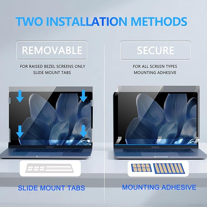 4-Way Laptop Privacy Screen Shield 13.3 Inch, Removable 16:9 Aspect 360° - Image 7