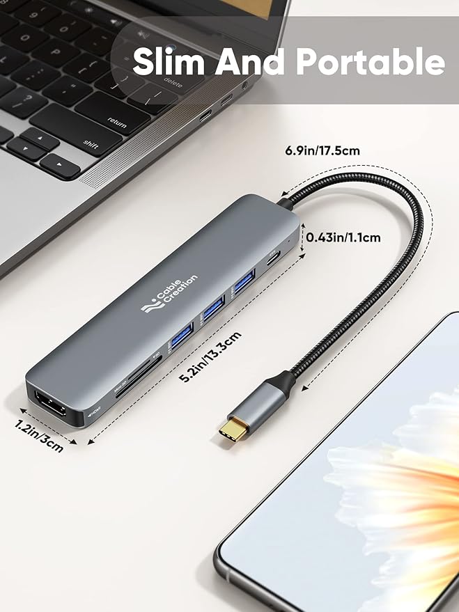 USB C Hub Multiport Adapter, CableCreation 7-in-1 USB C HDMI Hub - Image 8