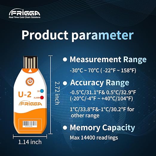 Frigga 10pcs USB Temperature Data Logger Single Use Temperature Recorder 100 - Image 2