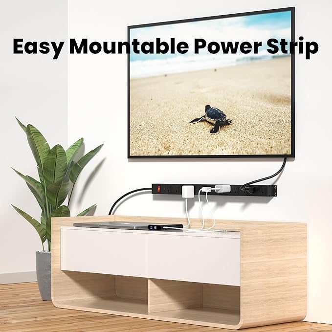 12 Outlet Long Power Strip Surge Protector - Image 6