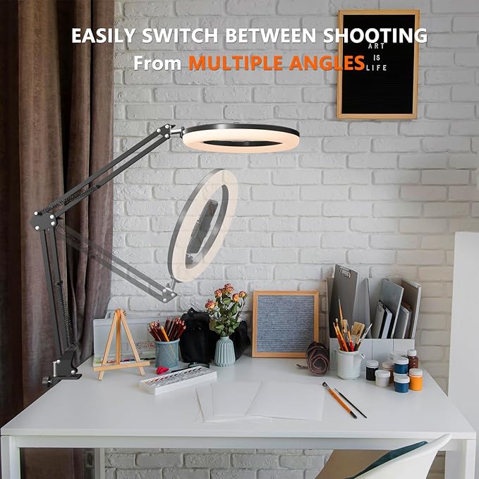 Overhead Phone Mount with Ring Light, 10’’ LED Selfie Light - Image 2