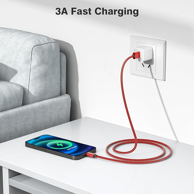 Elebase USB Type C Charger Cable 3 Pack 1.5/3.3/6.6FT, Car Charging Cord - Image 5