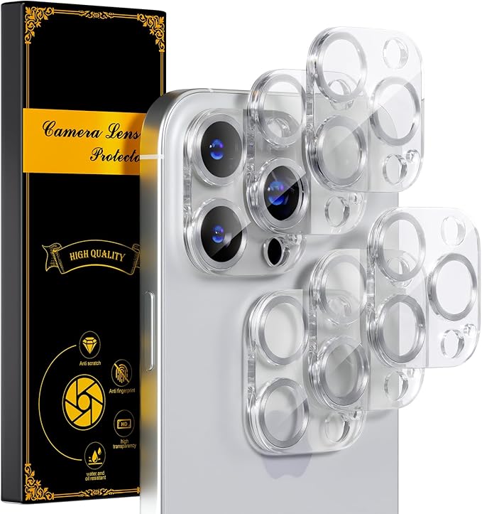 beuxece for 6 Pack iPhone 16 Pro/iPhone 16 Pro Max Camera Lens Protector 9H by Beuxece