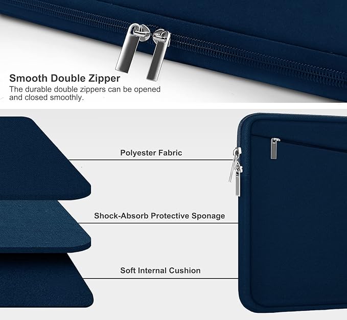 Laptop Sleeve Case, 15.6 inch, Durable Computer Carrying Bag Protective Case - Image 3