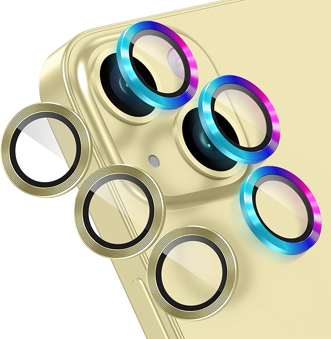 AGVEE 3+3 6 Pack for iPhone 15 6.1" / 15 Plus 6.7" Camera Lens Cover Protector by AGVEE