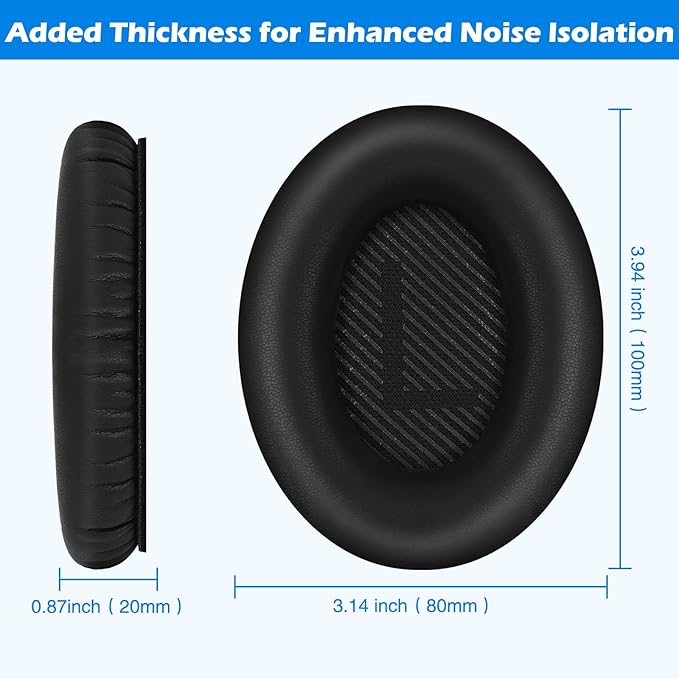 Ear Pads for Bose QuietComfort 35 ii, Premium Softer Leather Replacement Pads - Image 4