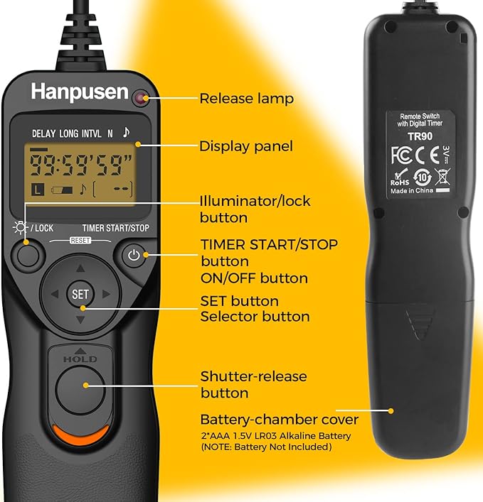 Camera Wired Intervalometer Remote Control, Cameras Timer Shutter Release - Image 6