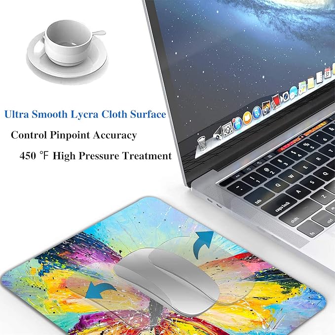 Colorful Butterfly Mouse Pad, Oil Painting Art Mousepad - Image 4