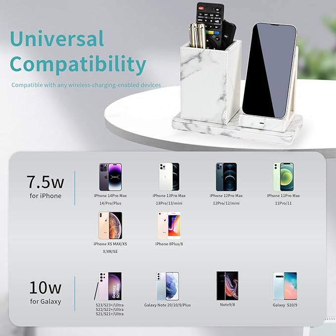 Wireless Charger with Desk Organizer, Wireless Charging Station - Image 3