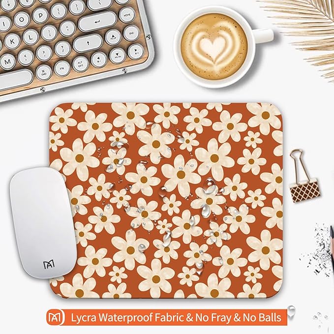 Square Mouse Pad Cute Flowers, Personalized Premium-Textured Custom Mouse Mat - Image 3