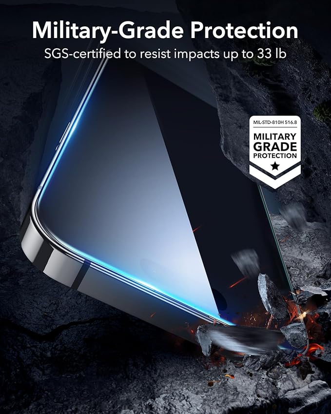 ESR 3 Pack for iPhone 14 Pro Screen Protector, Tempered Glass Film - Image 6