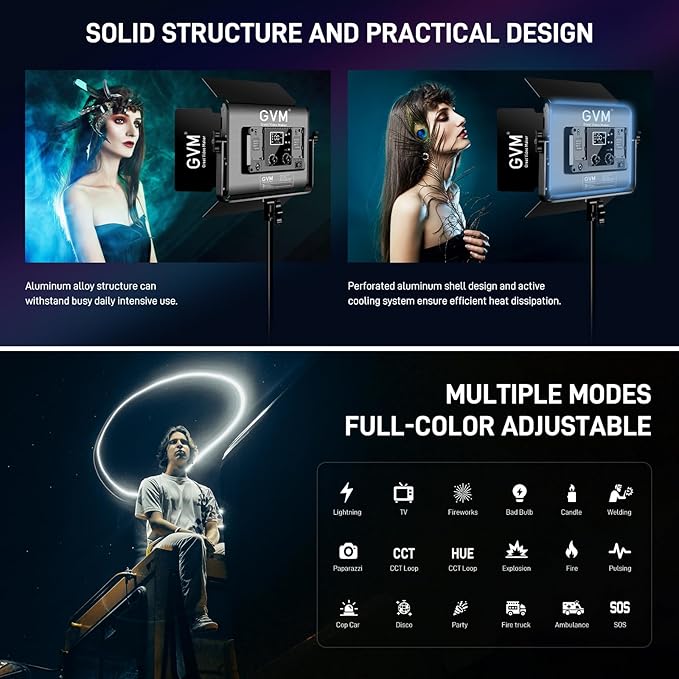 GVM Upgraded 60W RGB LED Video Light - Image 3