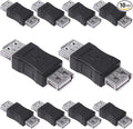 Cmple - [10 Pack USB Female to Female Coupler Adapter Straight Bridge USB 2.0 by Cmple