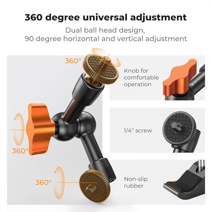 K&F Concept 6" Magic Arm Clamp Kit - Image 2