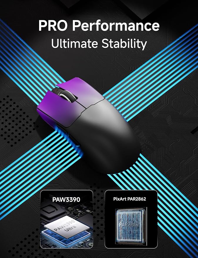 S9 Pro Wireless Gaming Mouse, 59G Ergonomic Computer Mouse, Triple Modes - Image 4