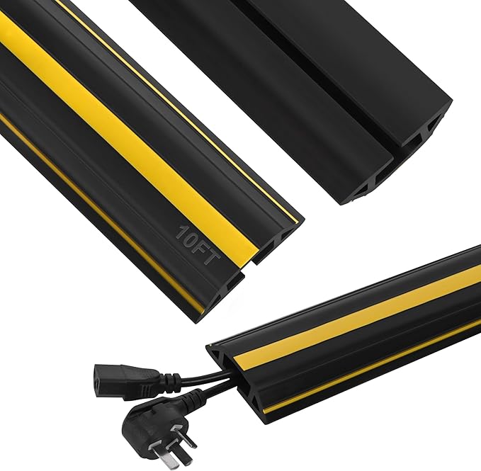 Floor Cord Cover 10Ft Heavy Duty PVC Floor Cable Protector Electric Cord Hider by Kikerike