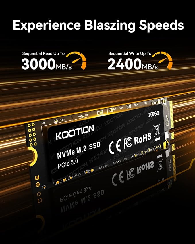KOOTION 256GB NVMe M.2 PCIe 2280 SSD | Gen3x4 Internal Solid State Drive Hard - Image 2