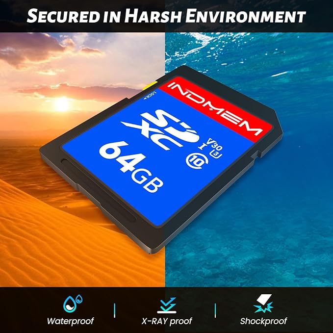 INDMEM SD Card 64GB 8-Pack, Class 10 64GB High Speed up to 90M/S Full HD Video - Image 2
