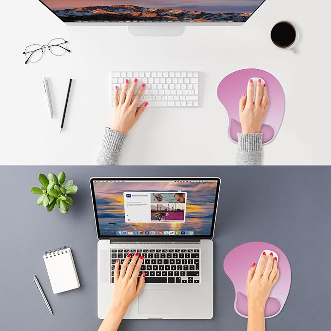 ITNRSIIET Ergonomic Mouse Pad, Cushioned Gel Wrist Rest, Non-Slip Base - Image 2