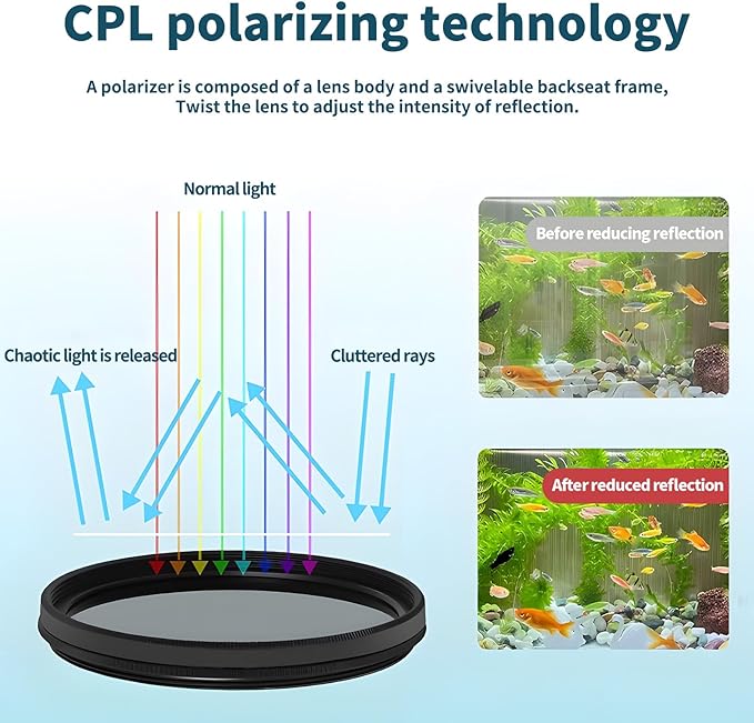 67mm Clip-on CPL Phone Camera Lens Filter, Polarized Camera Lens Filter CPL - Image 4