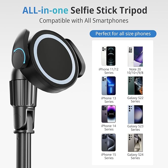 UBeesize 62'' Magnetic Selfie Stick Tripod - Image 6
