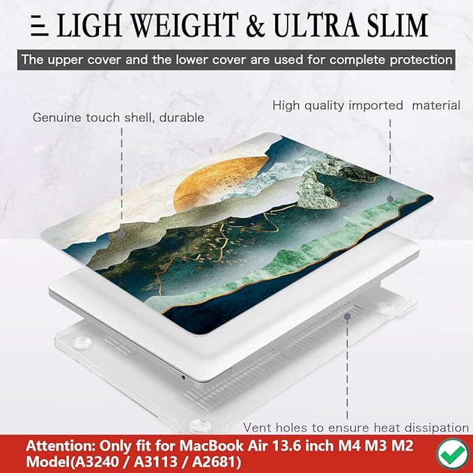 CISSOOK Mountain Case for MacBook Air 13.6 inch 2025 2024 2022 Release Model - Image 4