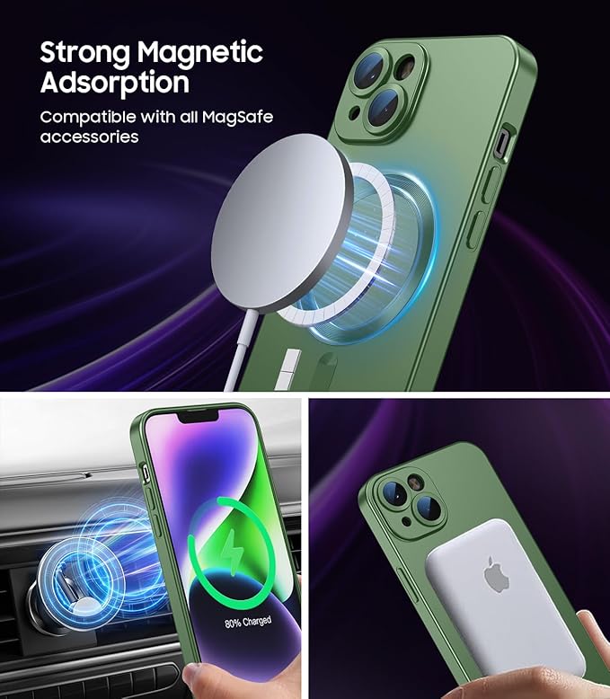 Magnetic for iPhone 14 Case Slim Soft Silicone Bumper Shockproof Metallic - Image 2