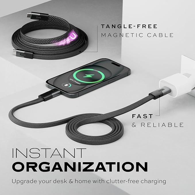 Statik MagStack USB C to USB C Cable, Magnetic Anti Tangle Flat Type C Charger - Image 7