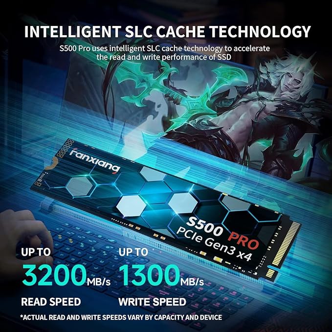 S500 Pro 512GB NVMe SSD M.2 PCIe Gen3x4 2280 Internal Solid State Drive - Image 2