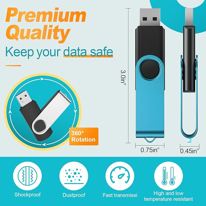 Kepmem Flash Drive 64GB Pack of 10 Thumb Drives Bulk 64 Giga USB Drives Value - Image 5