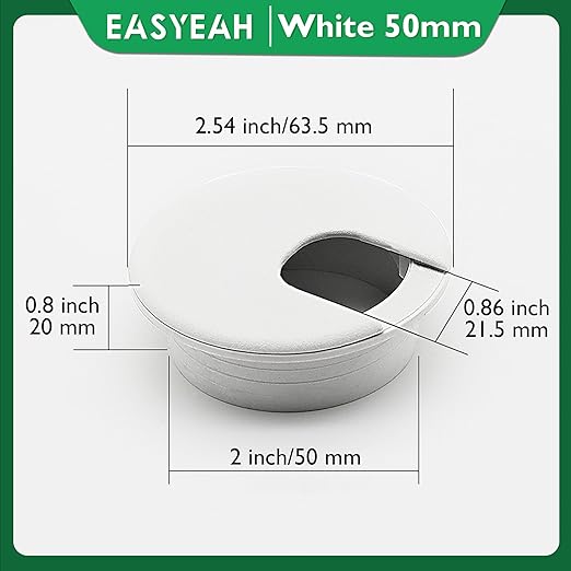 2 Pcs Desk Grommet 2" / 50 mm, Desk Cord Hole Cover, Cable Grommet ABS Plastic - Image 8