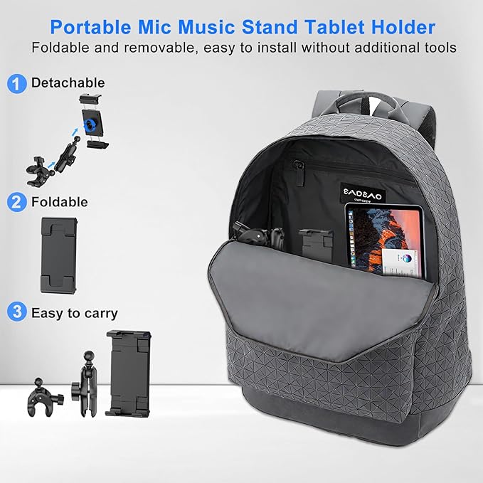 PLDHPRO Tablet Holder for Mic Stand 360° Swivel iPad Music Stand Mount for - Image 6