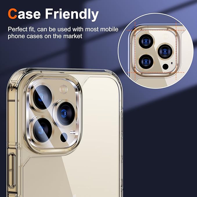 UniqueMe Compatible with iPhone 12 Pro Max 6.7" Camera Lens Protector Tempered - Image 3