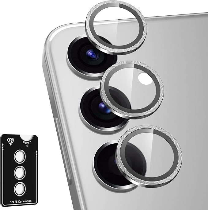 for Samsung Galaxy S24 FE Camera Lens Protector, Individual Metal Ring Tempered by Btscase