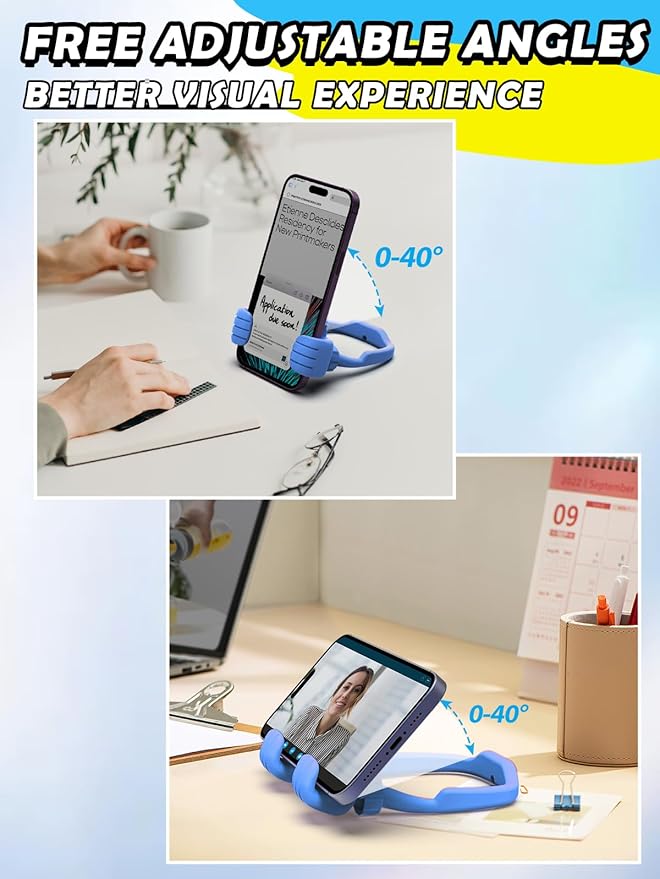 Gifts for Teens Boys Kids Men Adults Cell Phone Stand: Flexible Thumbs Up Lazy - Image 4