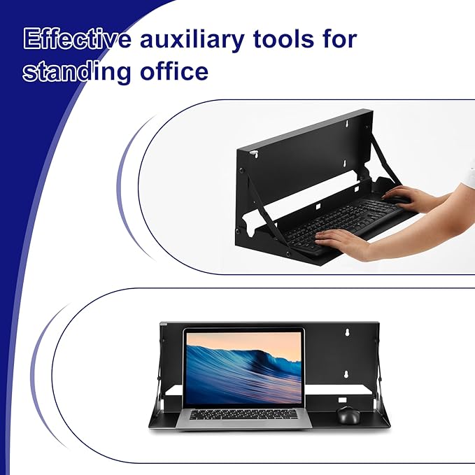 1 Pcs 24 Inch Keyboard Wall Mount Foldable Fits Standard Computer Keyboard - Image 4