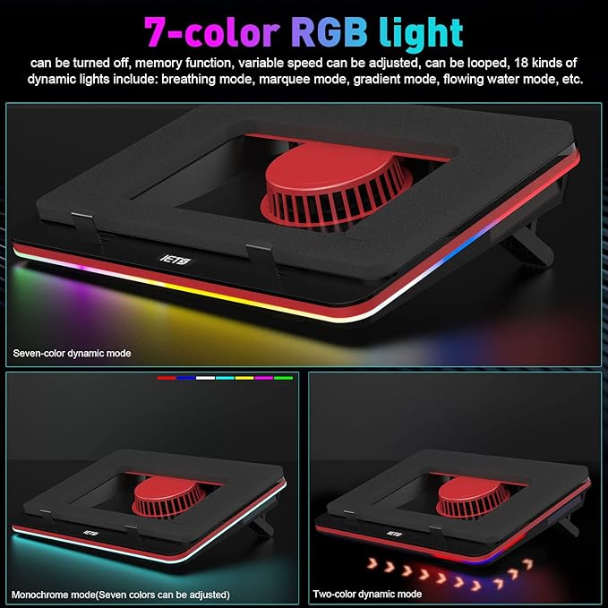 GT500 Powerful Turbo-Fan RGB Laptop Cooling Pad - Image 4