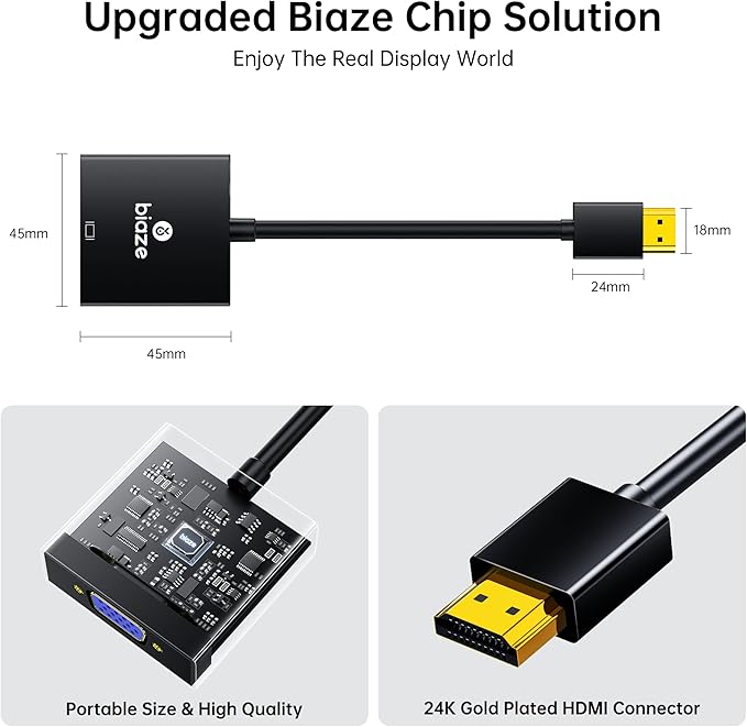 HDMI to VGA Adapter with 3.5mm Audio & USB Power – 1080P Converter - Image 6
