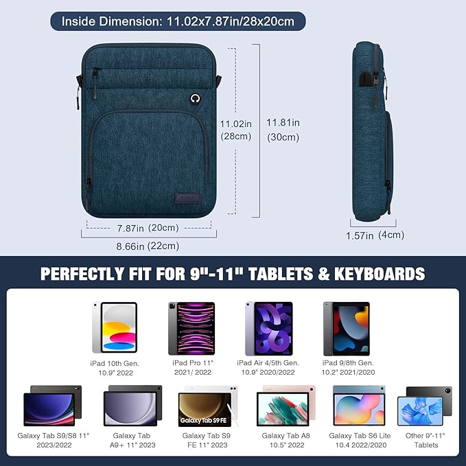 MoKo 9-11 Inch Tablet Sleeve Bag, Fits iPad Air/Pro 11 inch, iPad 10th Gen 10.9 - Image 2
