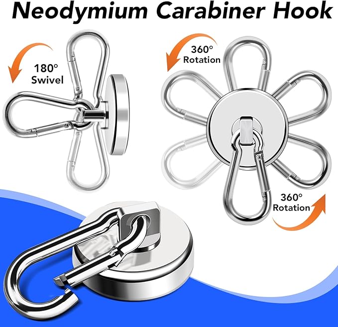 LOVIMAG Strong Magnetic Hooks, 70LBS Heavy Duty Magnet Hooks Strong Neodymium - Image 5