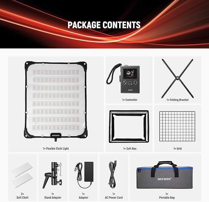 NEEWER 115W Flexible LED Video Light, Studio RGB Panel Light Mat Kit - Image 9