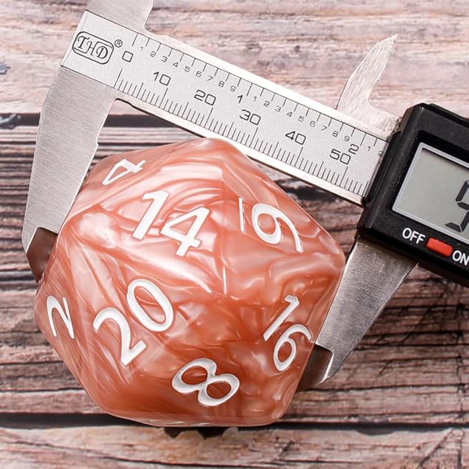20 Sided DND Dice, D20 Giant Polyhedral Dice, 55mm Titan Large Pearl Color D20 - Image 4