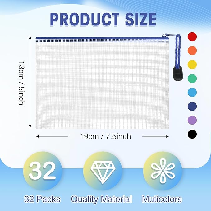 Jetec 32 Pcs Mesh Zipper Bags Toy Storage Bikini Organizer Bag Bolsas Para - Image 2