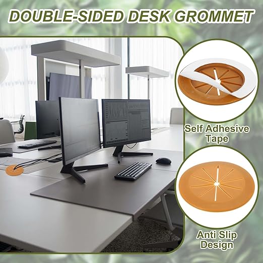 PATIKIL Desk Grommet 2-1/16", Light Brown - Image 3