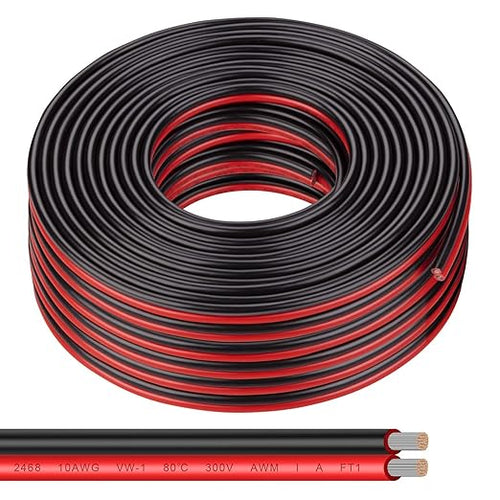 10 Gauge Wire 100FT Tinned Copper Wire-2 Conductor Parallel Wire Insulated by Shirbly