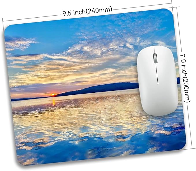 Beautiful Lake and Mountains at Sunset Mouse Pad Mat Rectangle Non-Slip Rubber - Image 4